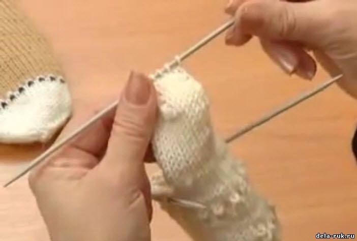 Видео вязание носка